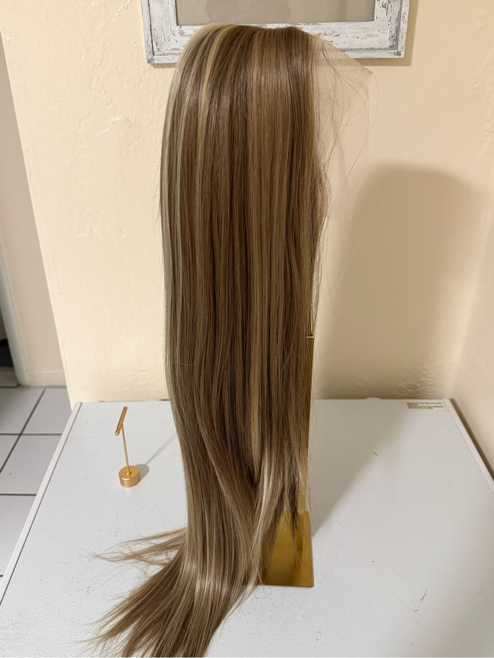 Long transparent lace wig .